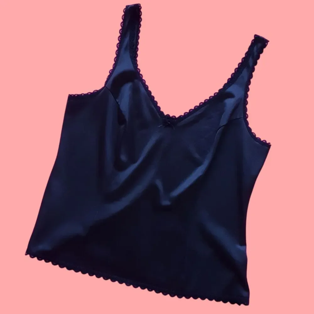 Vintage 80s Sears Black Slip Camisole - Picture 6 of 8